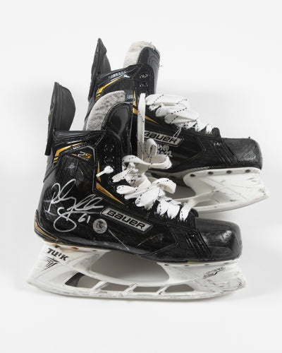 Autographed Chicago Blackhawks Riley Stillman game used hockey skates - both skates