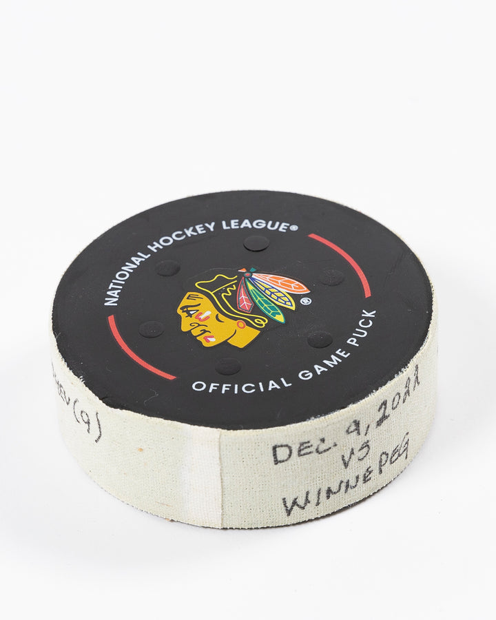 Taylor Raddysh Game-Used Goal Puck 12/9/22 13356