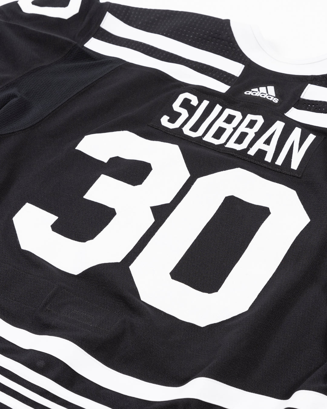 Malcolm Subban team issued black alternate jersey - back detail lay flat