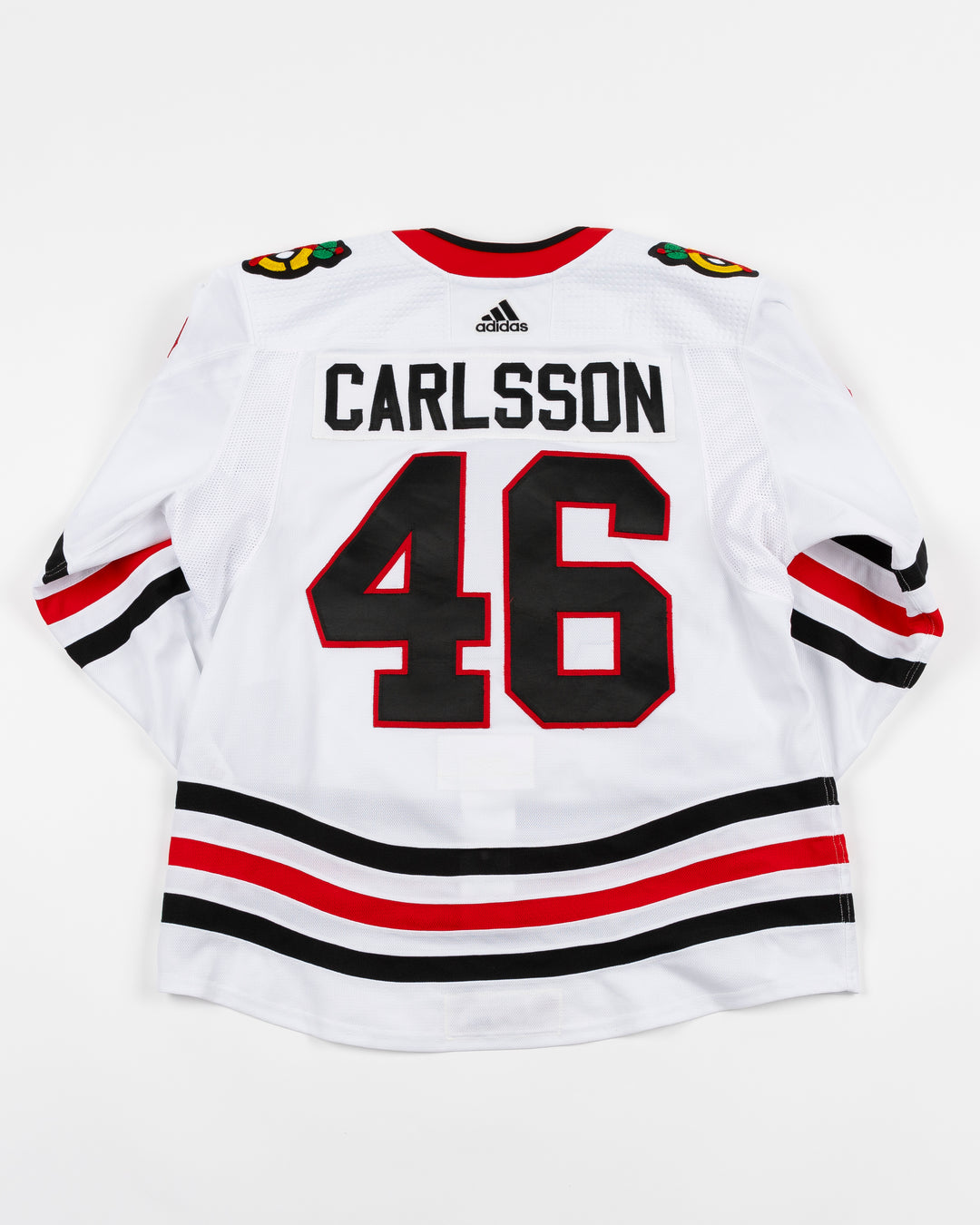 Lucas Carlsson Game-Used White Jersey 00046