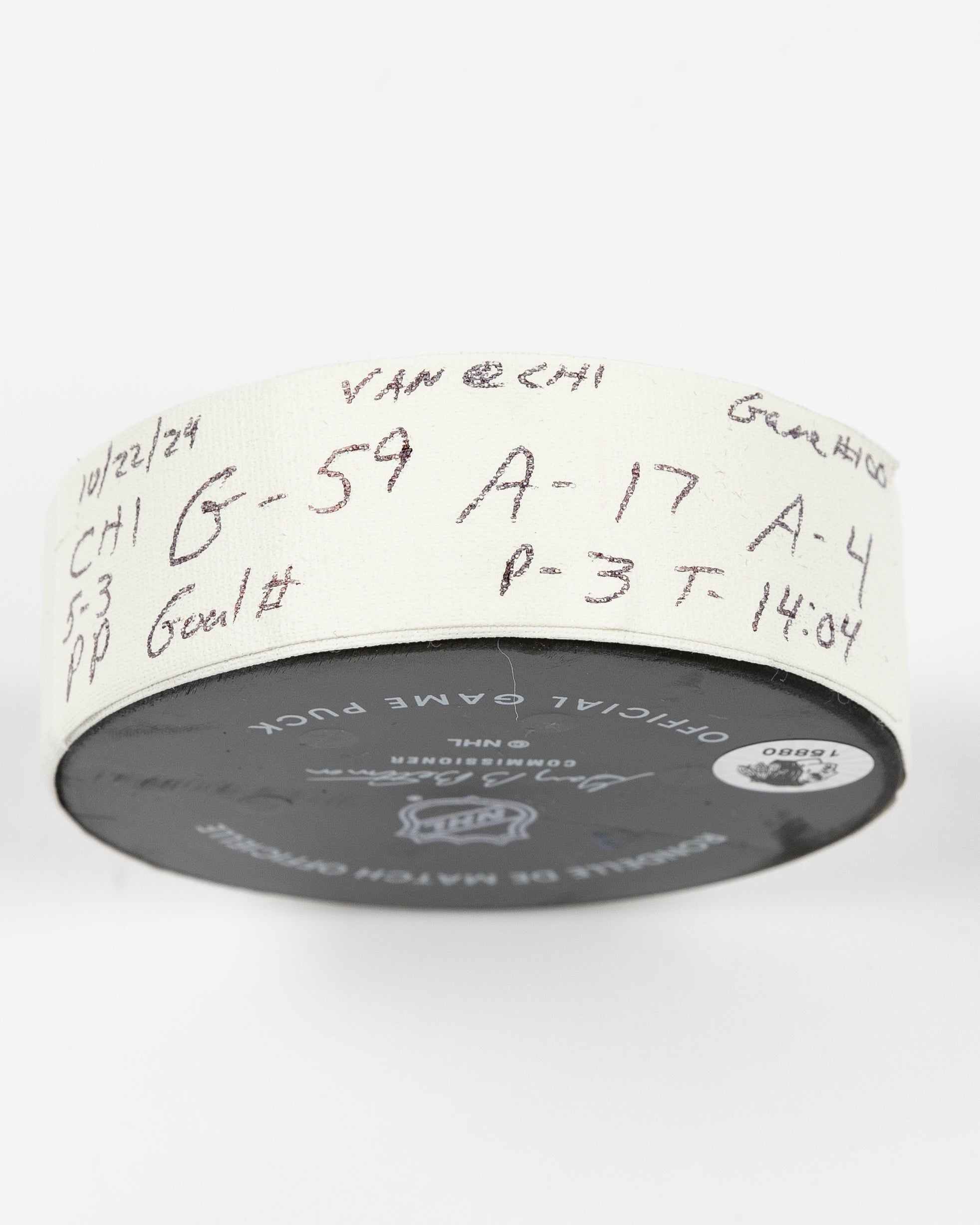 Tyler Bertuzzi Game-Used Goal Puck 10/22/24 15880 – CBH Shop