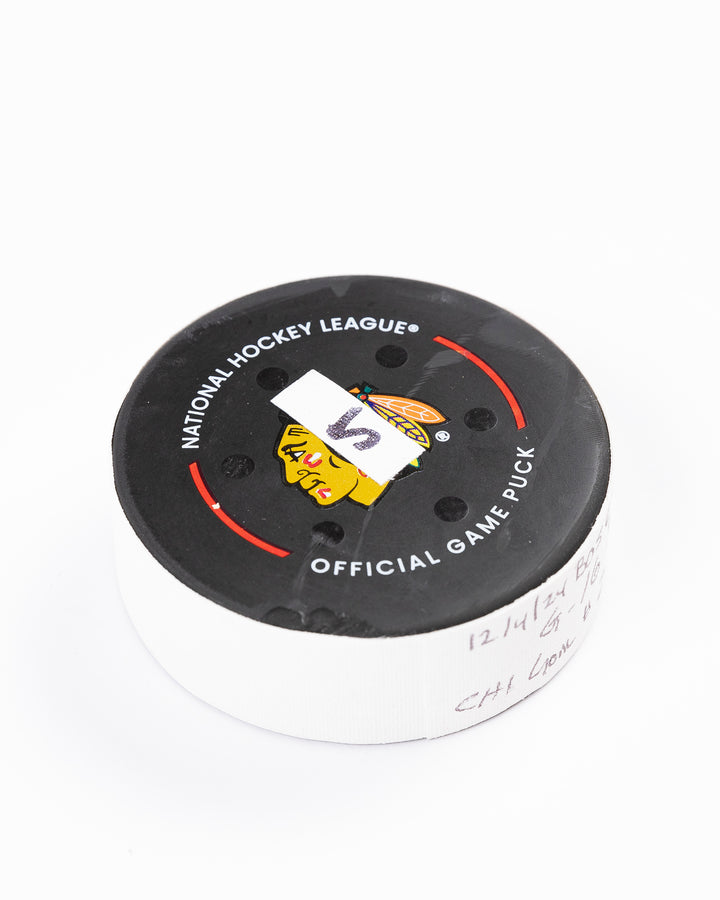 Jason Dickinson Game-Used Goal Puck 12/4/24 15959