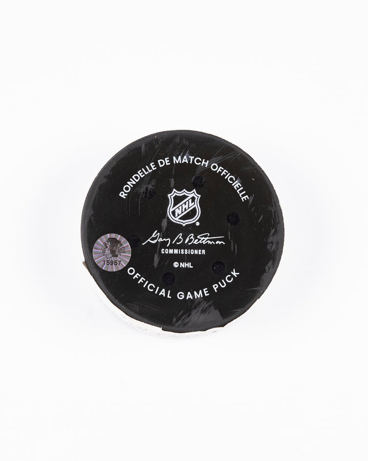 Game-Used Puck 12/1/24 15957