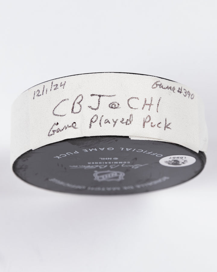 Game-Used Puck 12/1/24 15957