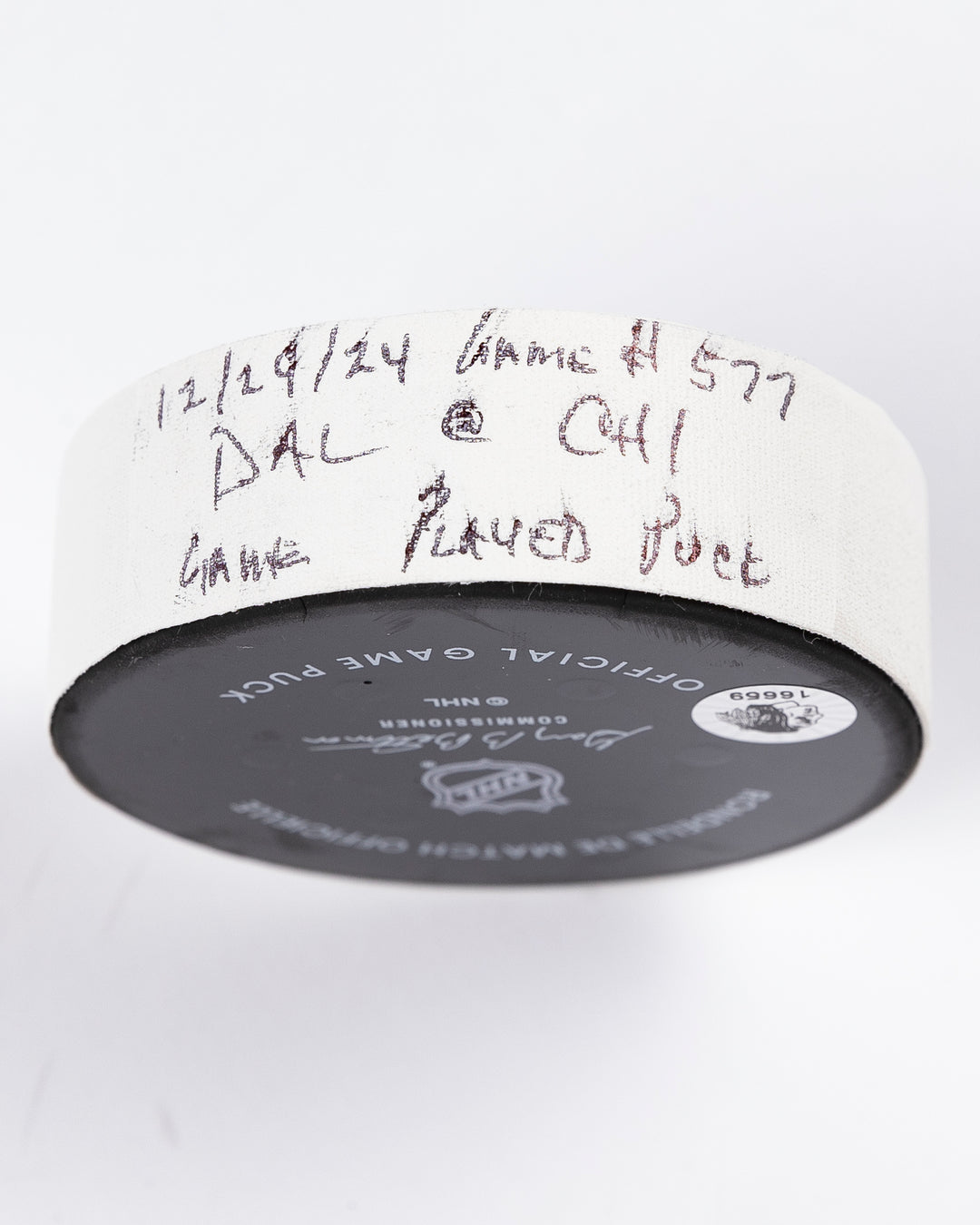 Game-Used Puck 12/29/24 16659