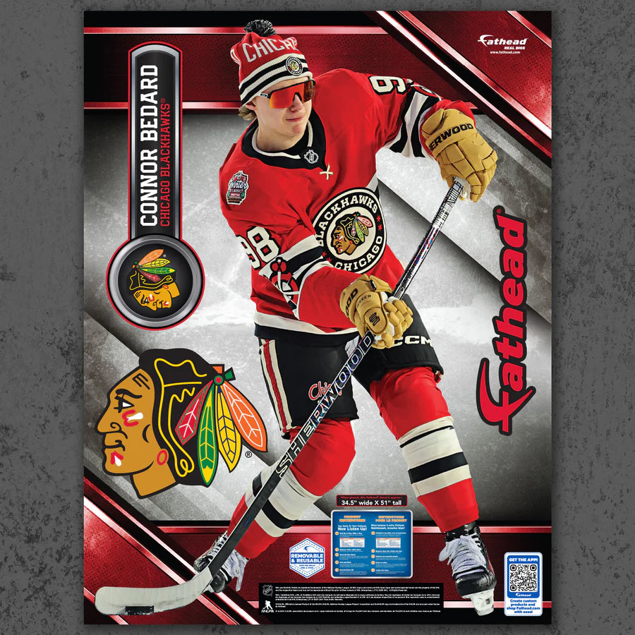 Chicago Blackhawks Conner Bedard Winter Classic Fathead Decal
