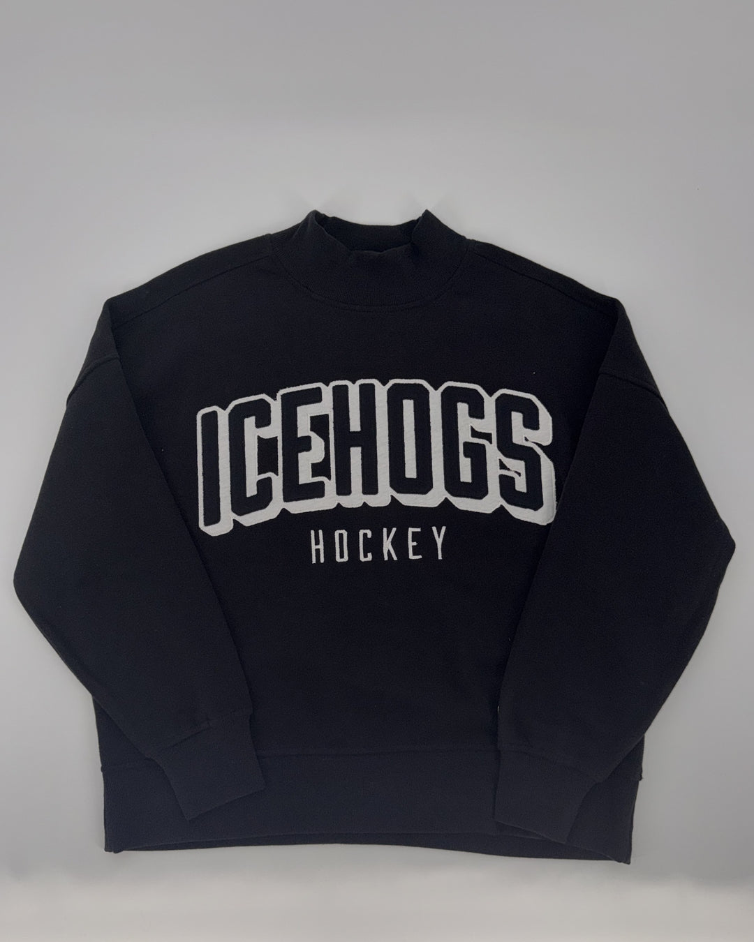 Rockford IceHogs League Ladies Black Mock Neck Crew