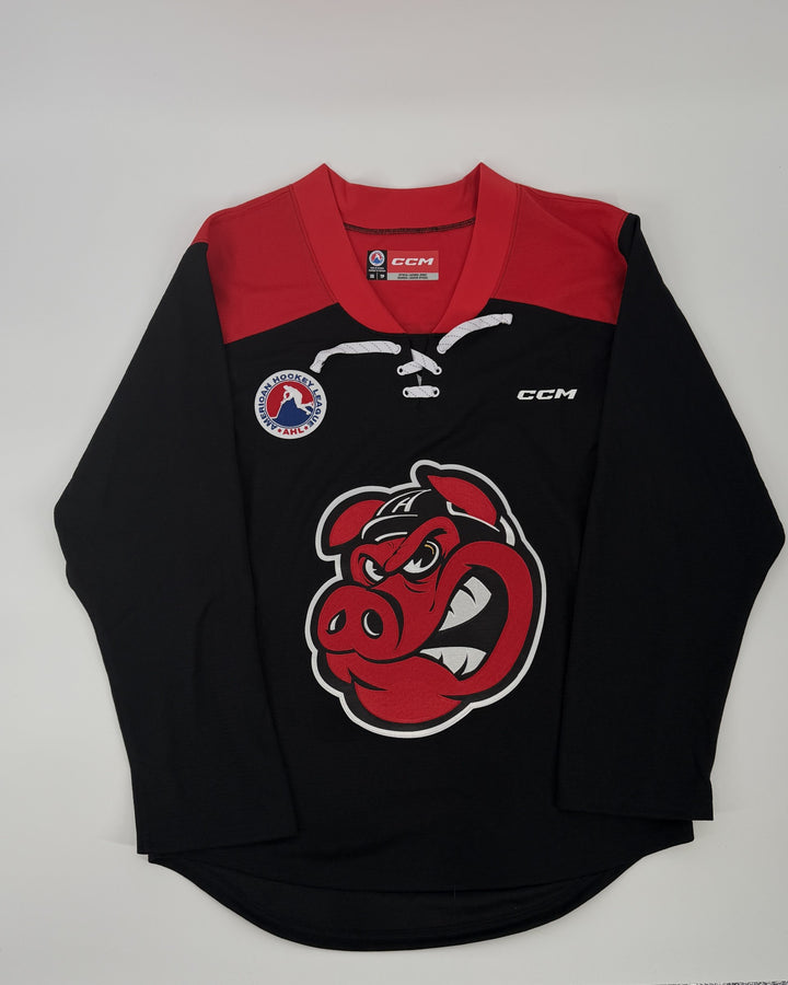 CCM Rockford IceHogs Hammy Head Black and Red Fan Jersey