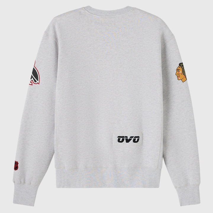 OVO x NHL Chicago Blackhawks Crewneck - Ash Heather