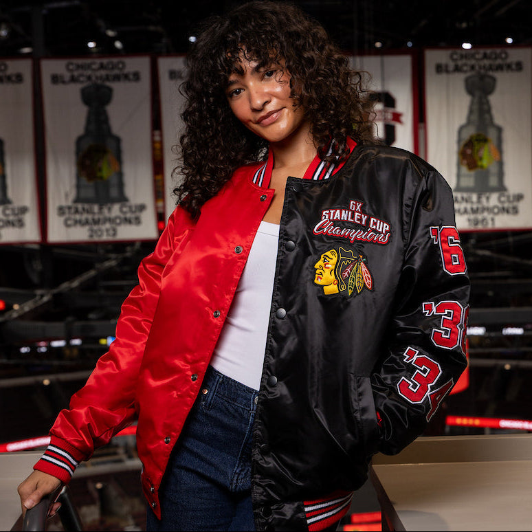 Starter Chicago Blackhawks Coin Toss 6X Stanley Cup Champs Varsity
