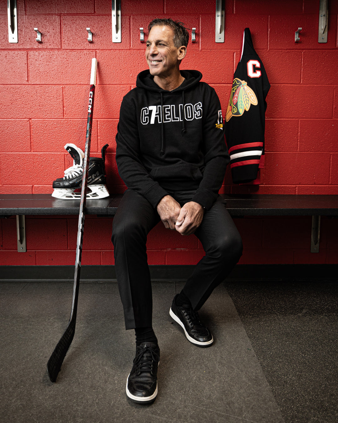 '47 Chicago Blackhawks Chelios Retirement Logo Hoodie