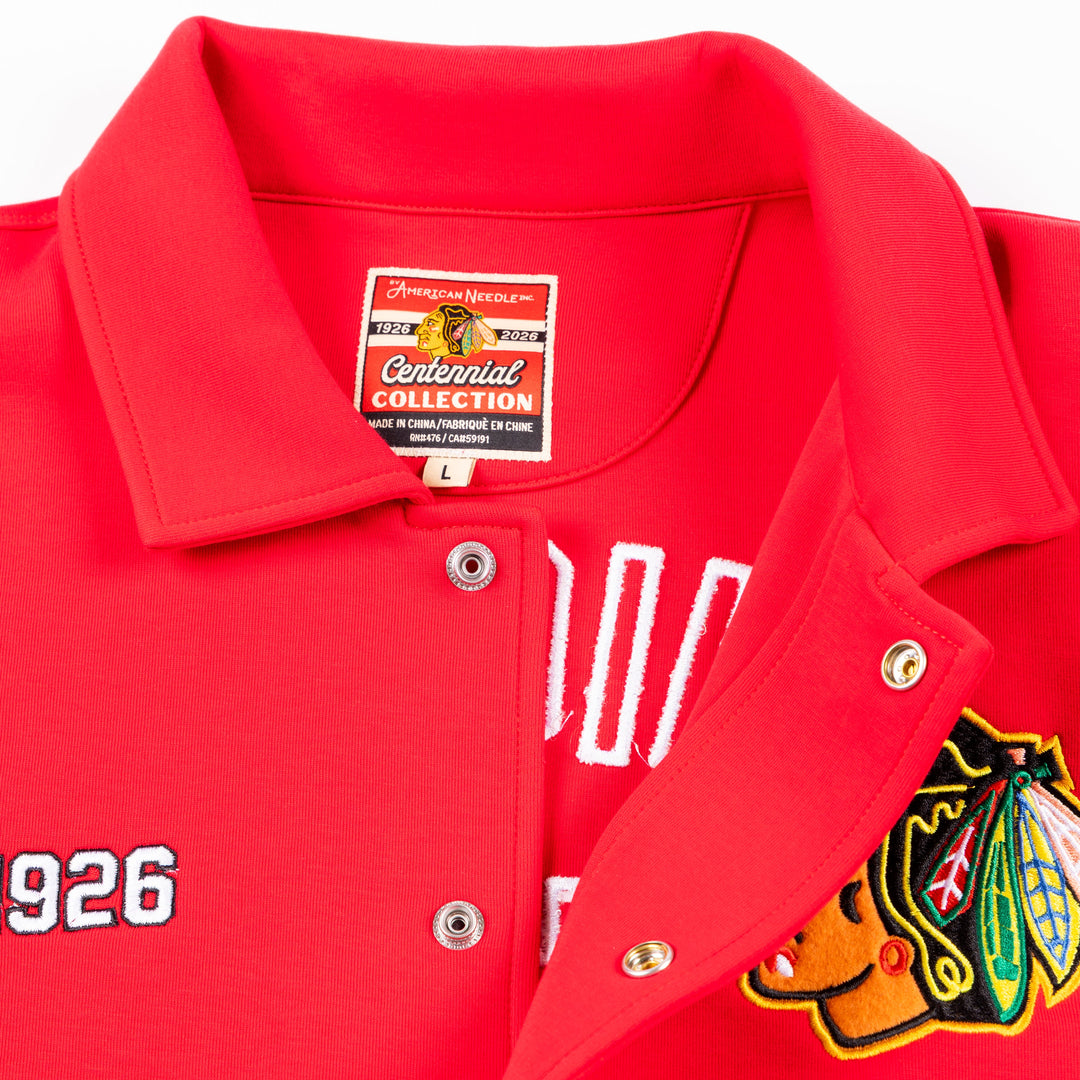 American Needle Chicago Blackhawks Centennial Retro Poly Snap Jacket