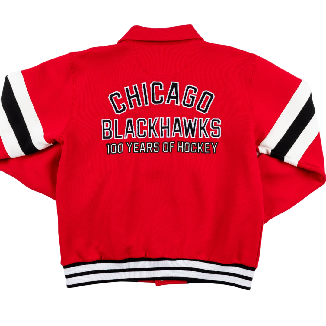 American Needle Chicago Blackhawks Centennial Retro Poly Snap Jacket