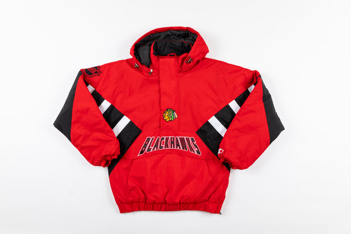 Starter Chicago Blackhawks Line Up Half Zip Pullover