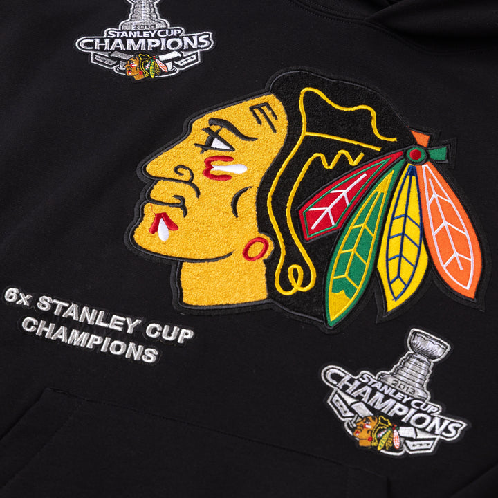 Pro Standard Chicago Blackhawks 6X Stanley Cup Champs Drop Shoulder Hoodie