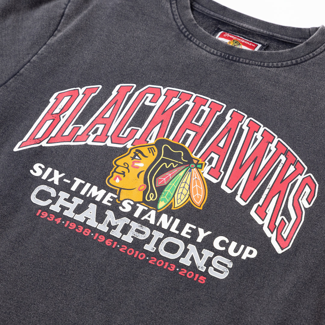 American Needle Chicago Blackhawks 6X Stanley Cup Champions Crewneck