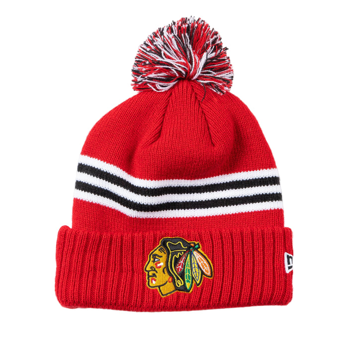 New Era Chicago Blackhawks Centennial Cuff Pom Beanie