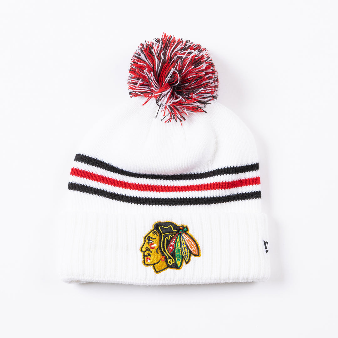 New Era Chicago Blackhawks Centennial Cuff Pom Beanie