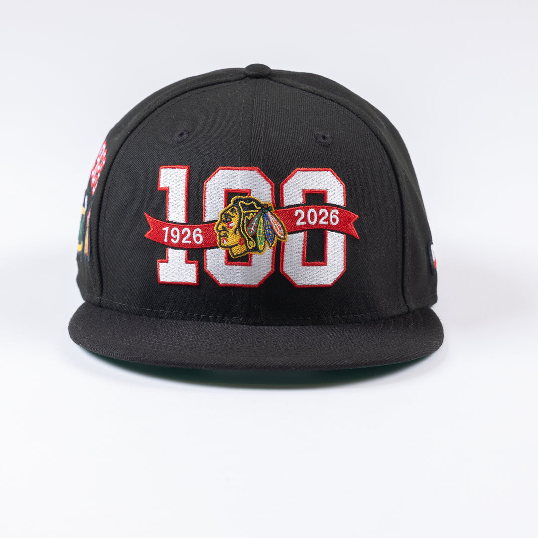 New Era Chicago Blackhawks 59Fifty Centennial Patches Fitted Hat