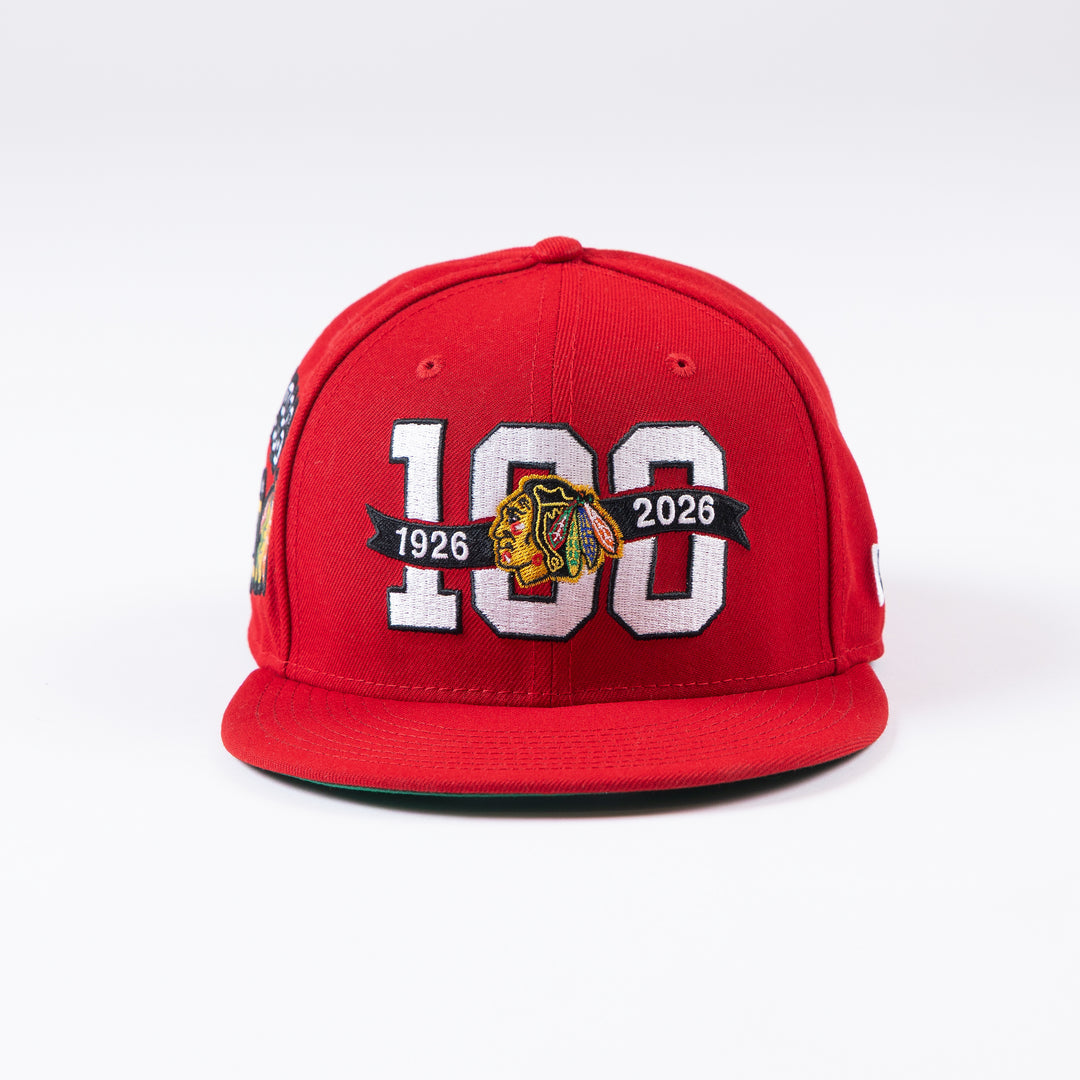 New Era Chicago Blackhawks 59Fifty Centennial Patches Fitted Hat