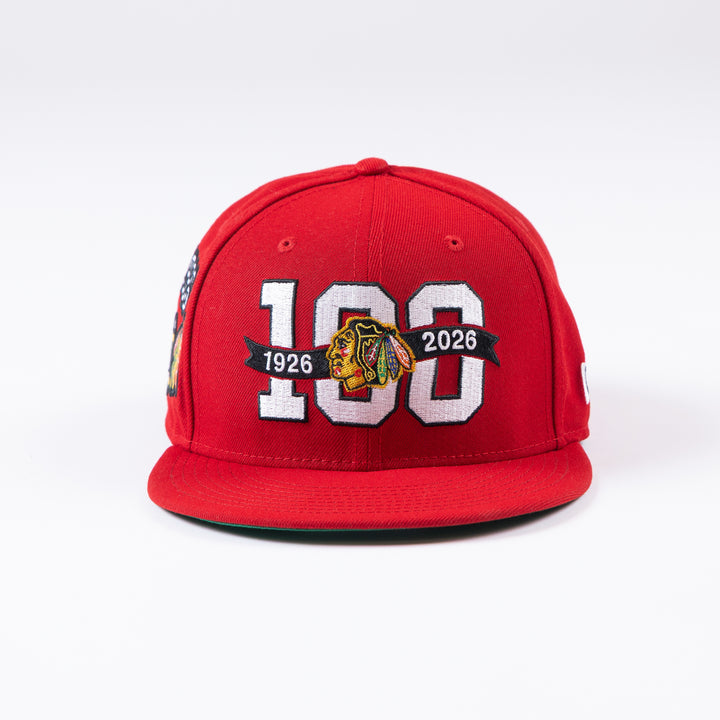 New Era Chicago Blackhawks 59Fifty Centennial Patches Fitted Hat