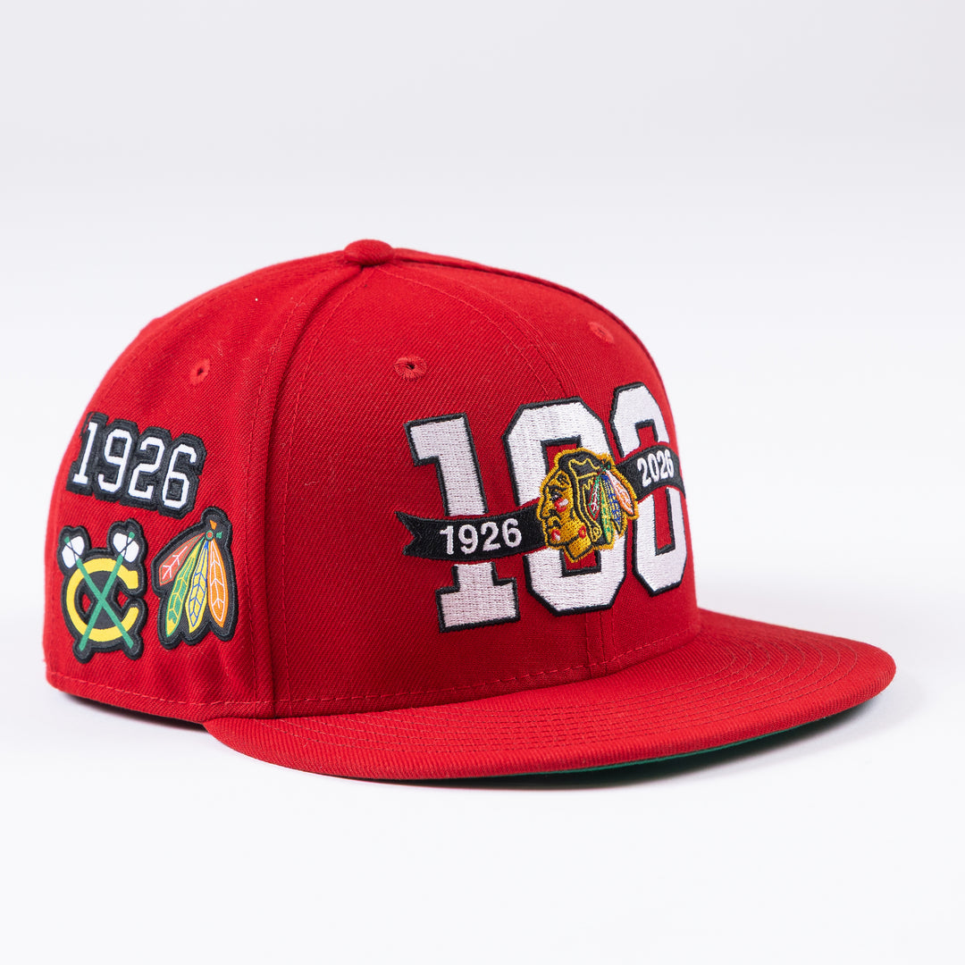 New Era Chicago Blackhawks 59Fifty Centennial Patches Fitted Hat