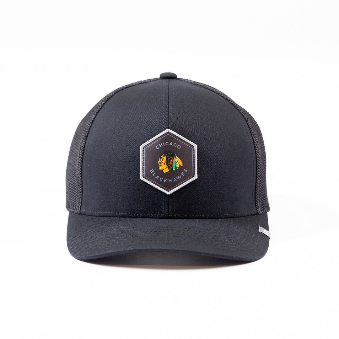 TravisMathew Chicago Blackhawks Widder 2.0 Primary Hexagon Snapback - Black
