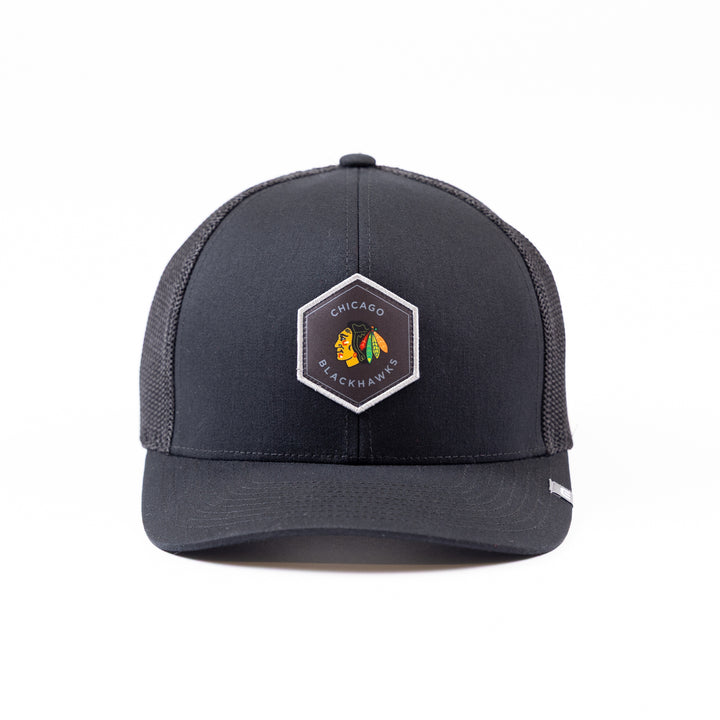 TravisMathew Chicago Blackhawks Widder 2.0 Primary Hexagon Snapback - Black