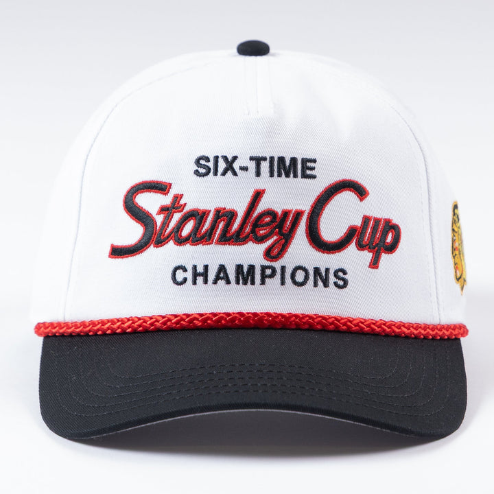 American Needle Chicago Blackhawks 6X Stanley Cup Champions Roscoe Rope Hat