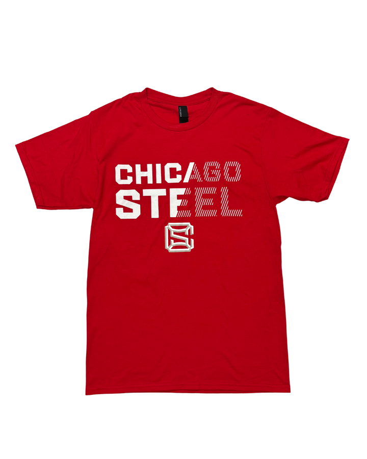 Chicago Steel Red Wordmark Tee