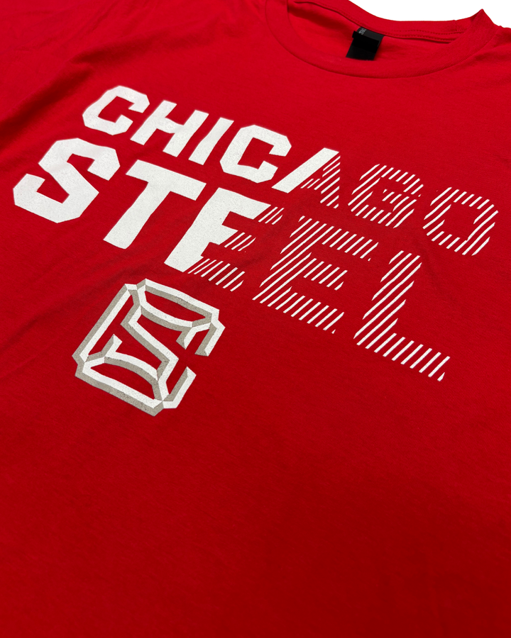 Chicago Steel Red Wordmark Tee