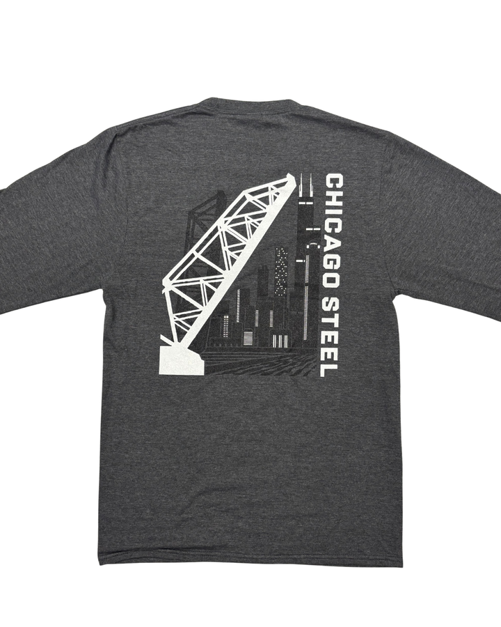 Chicago Steel Charcoal Long Sleeve Tee