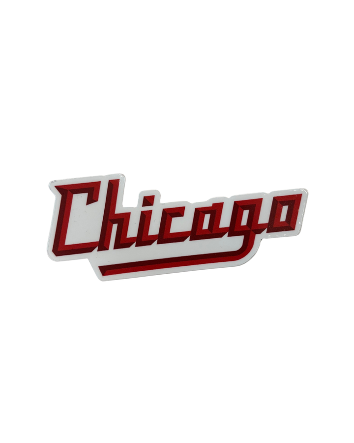 Chicago Steel Red Script Sticker