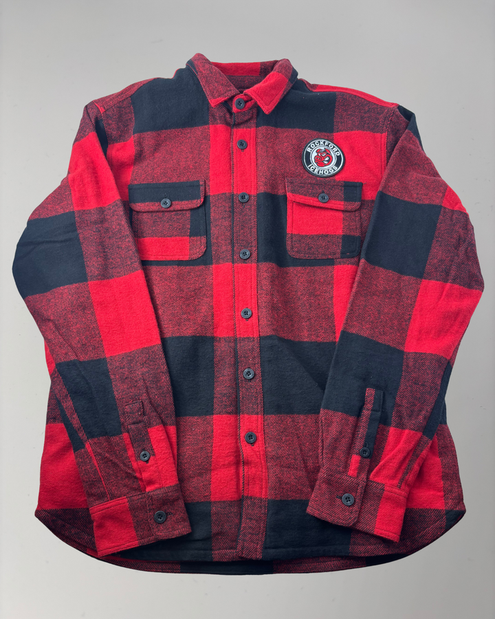 Rockford IceHogs Red/Black Techstyles Flannel with Patch
