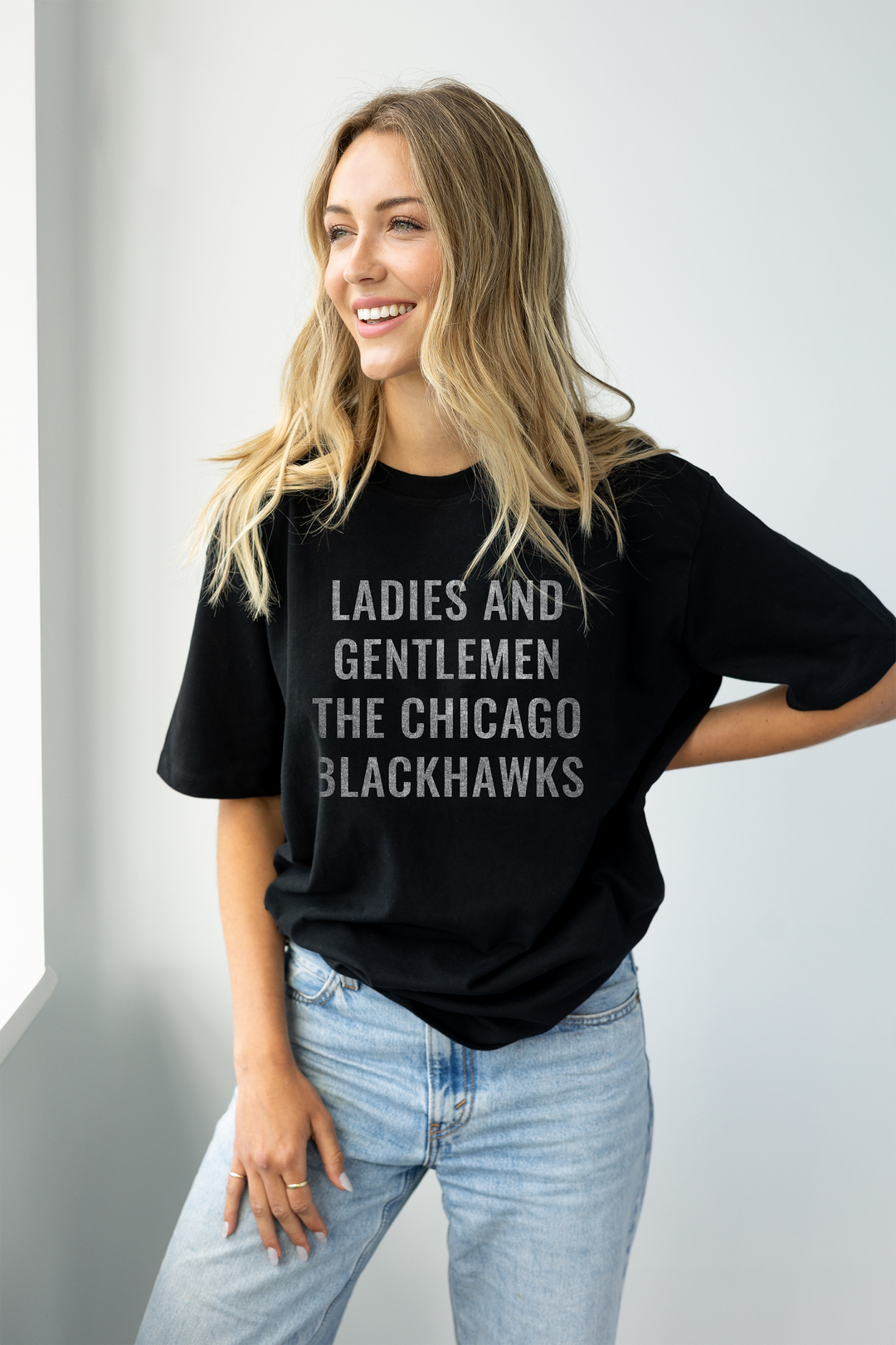 Oversized Shirt Chicago Blackhawks T Shirt Womens Line Change