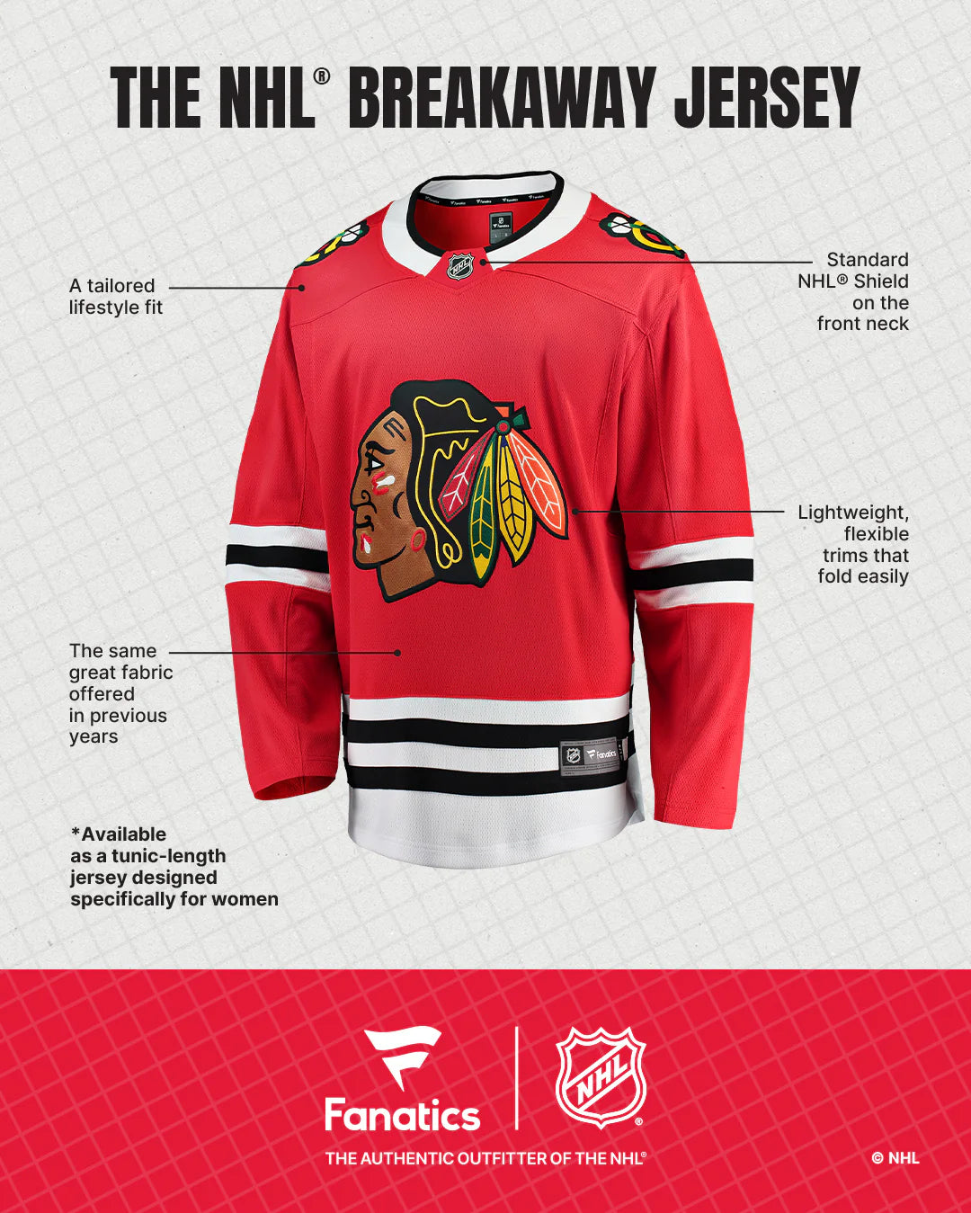 Fanatics Chicago Blackhawks Centennial Breakaway Replica Jersey