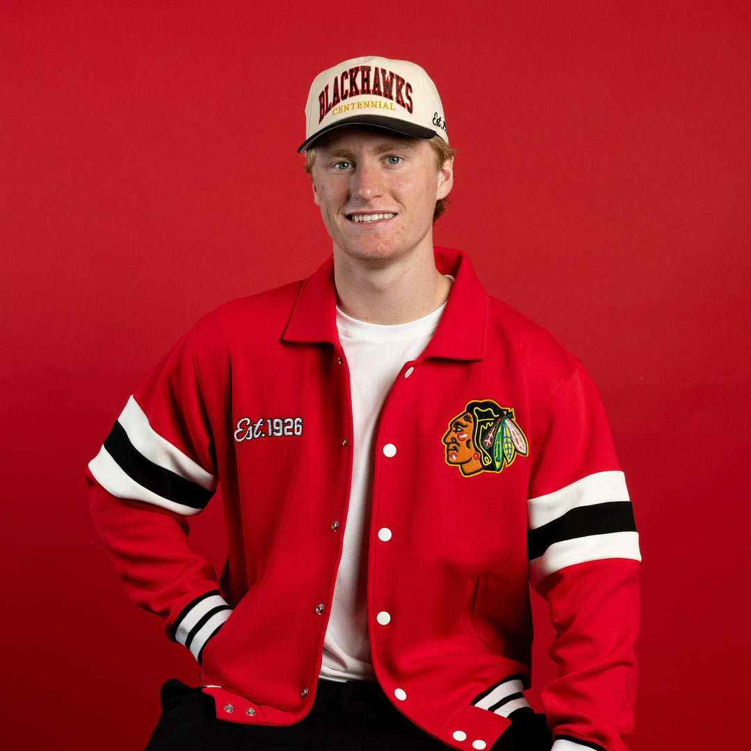 American Needle Chicago Blackhawks Centennial Retro Poly Snap Jacket