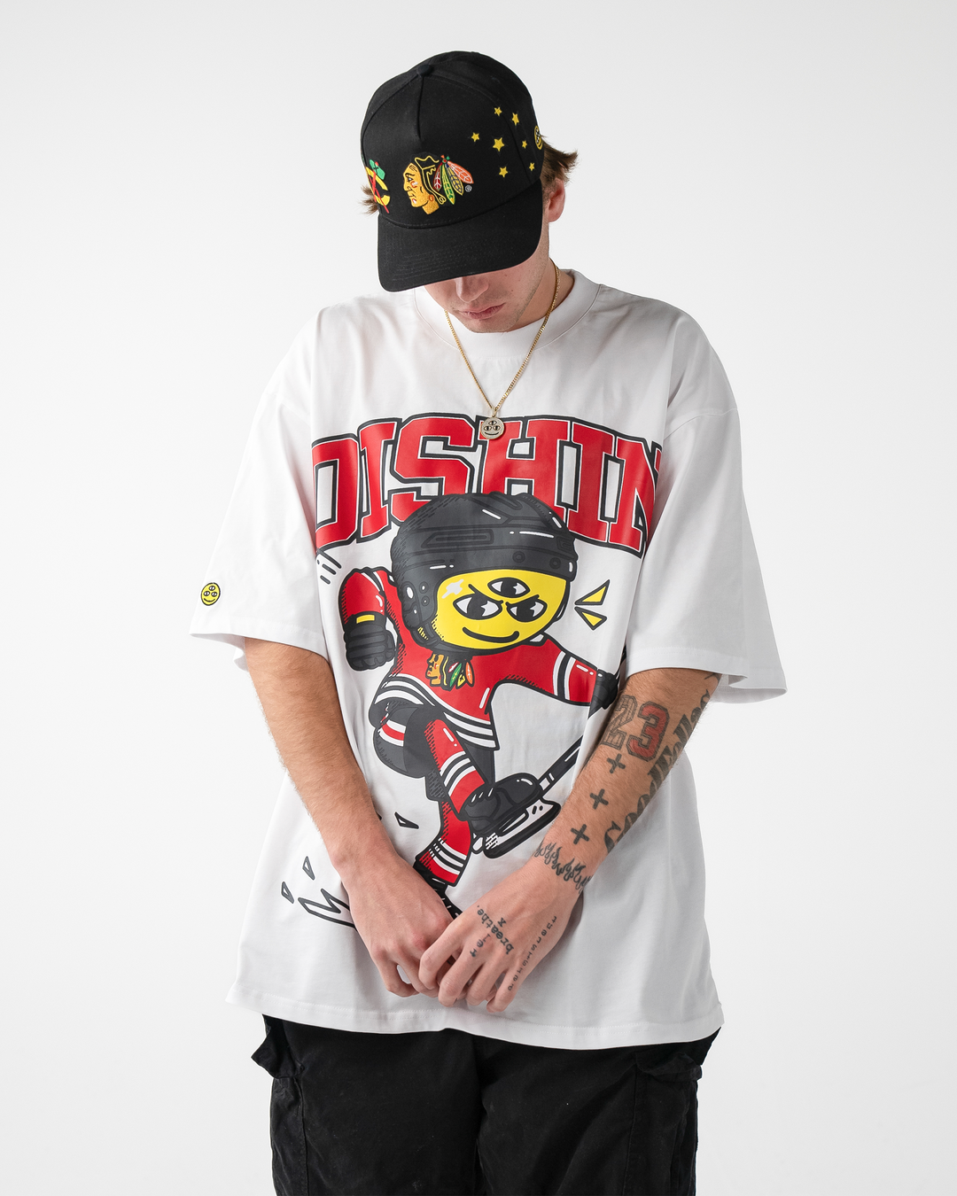 DISHIN x Chicago Blackhawks Oversized Smiley Tee