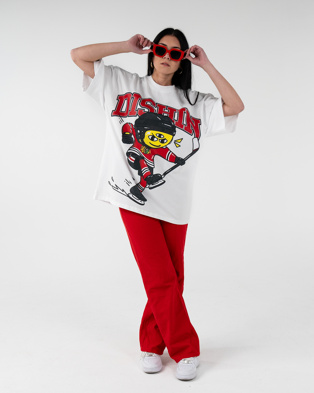 DISHIN x Chicago Blackhawks Oversized Smiley Tee