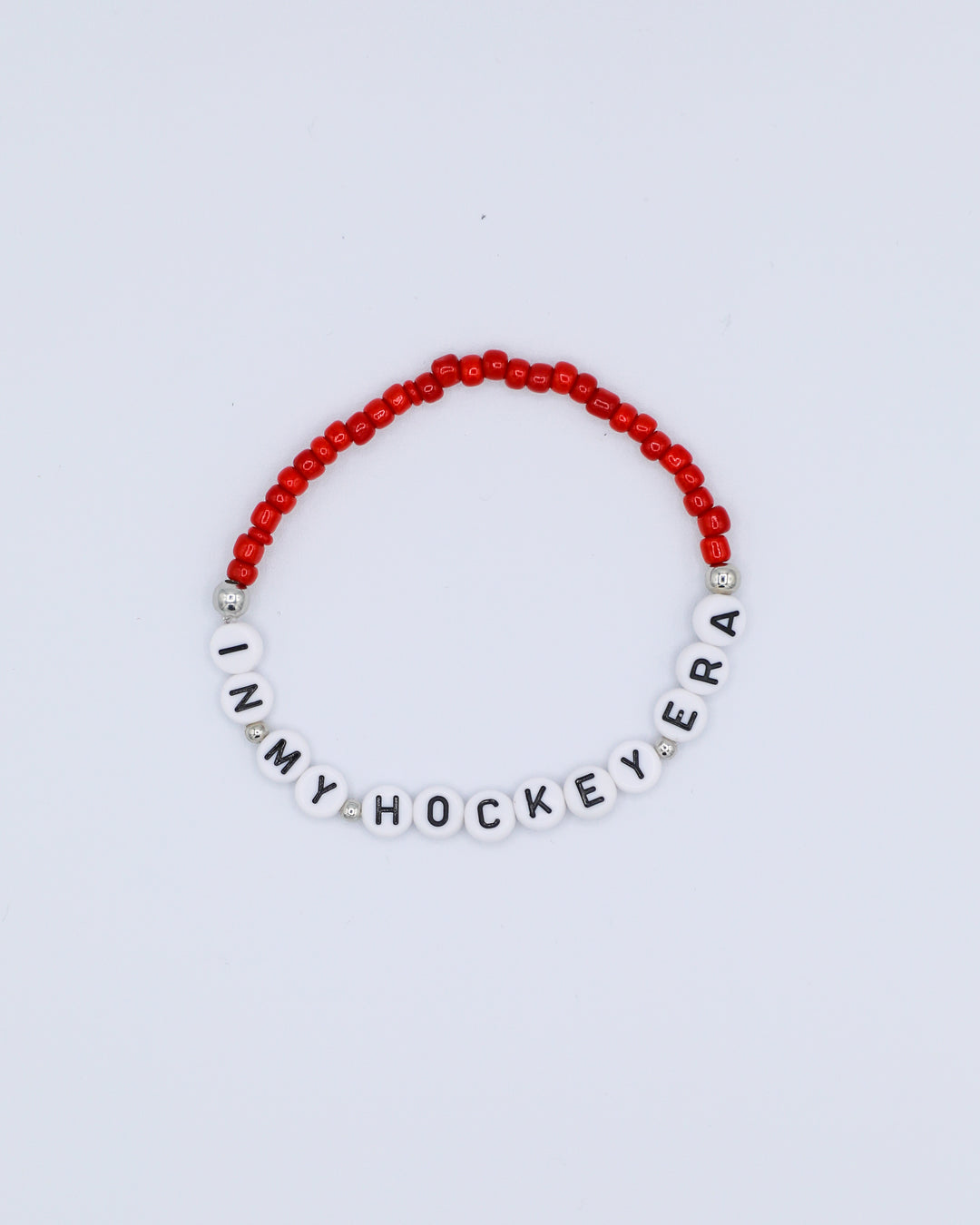 red and black Chicago Steel friendship bracelets inspired by Eras tour - red front lay flat