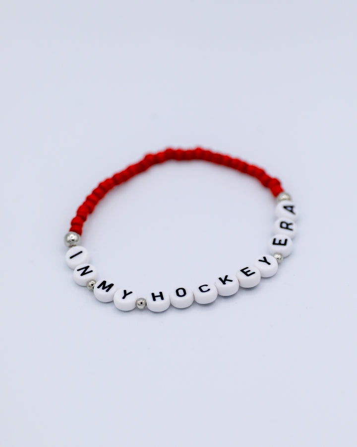 red and black Chicago Steel friendship bracelets inspired by Eras tour - red front angle lay flat