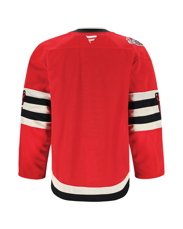 red Fanatics Authentic Pro hockey jersey with Chicago Blackhawks Winter Classic logo - back ghost image 