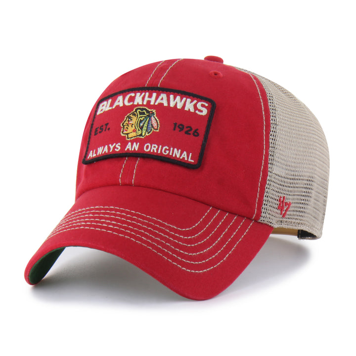 '47 Chicago Blackhawks Centennial Clean Up Trucker Hat Red