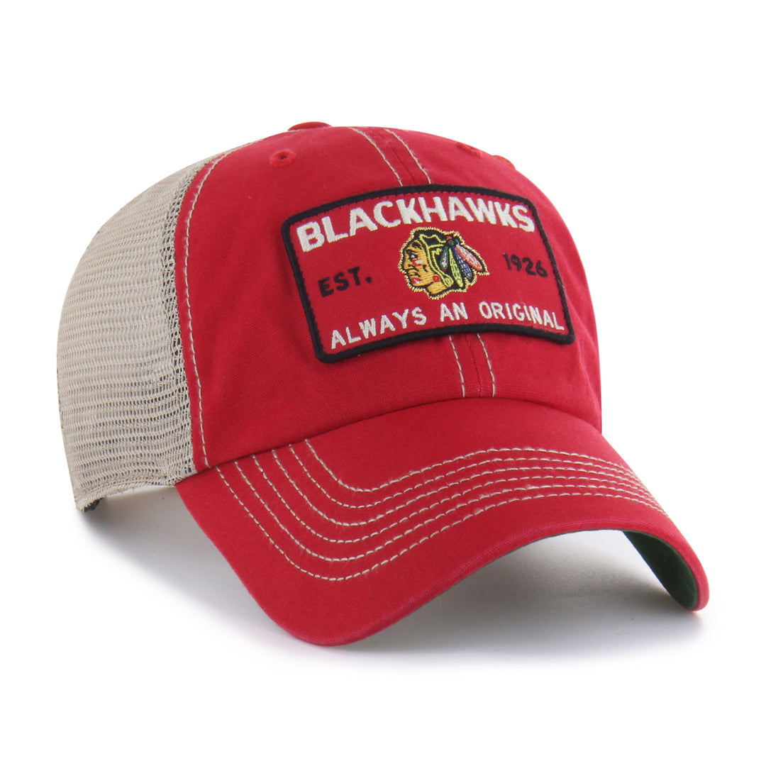'47 Chicago Blackhawks Centennial Clean Up Trucker Hat Red