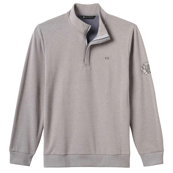 TravisMathew Chicago Blackhawks Cloud Quarter Zip 2.0 - Light Grey