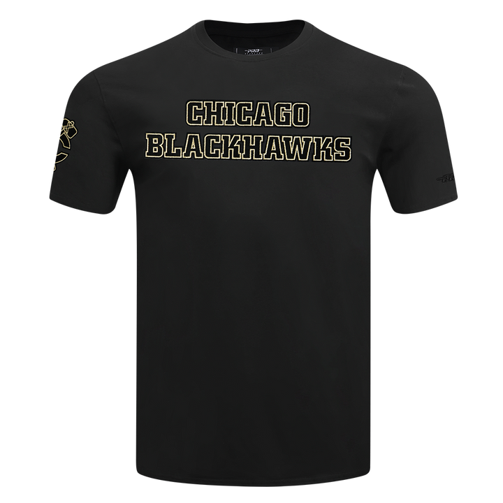 Pro Standard Chicago Blackhawks Centennial Black & Gold Short Sleeve Tee