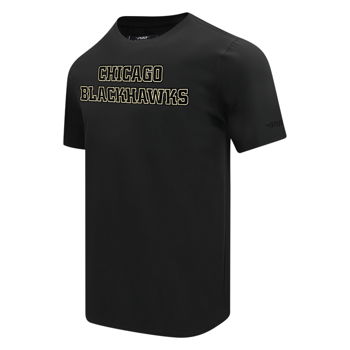 Pro Standard Chicago Blackhawks Centennial Black & Gold Short Sleeve Tee