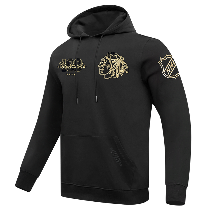 Pro Standard Chicago Blackhawks Centennial Black & Gold Hoodie