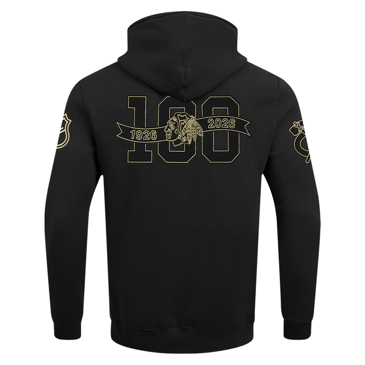 Pro Standard Chicago Blackhawks Centennial Black & Gold Hoodie