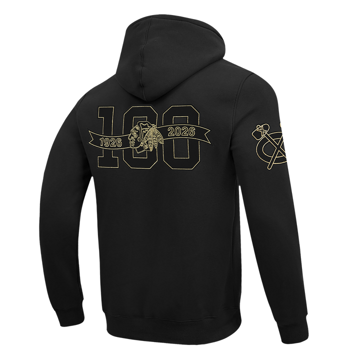 Pro Standard Chicago Blackhawks Centennial Black & Gold Hoodie